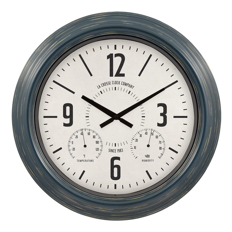 La Crosse Technology La Crosse Clock 4333838 184 Hamilton IndoorOutdoor Metal Analog Quartz Clock 