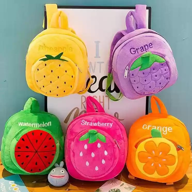 blue tree Cute Kids Backpack Toddler Bag Plush Animal Cartoon Mini Travel Bag for Baby Girl Boy 1-5 Years (small, Grapes, Grapes) - Image 4