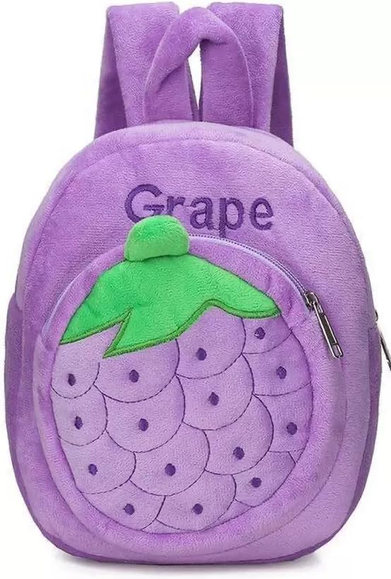 blue tree Cute Kids Backpack Toddler Bag Plush Animal Cartoon Mini Travel Bag for Baby Girl Boy 1-5 Years (small, Grapes, Grapes) - Image 1