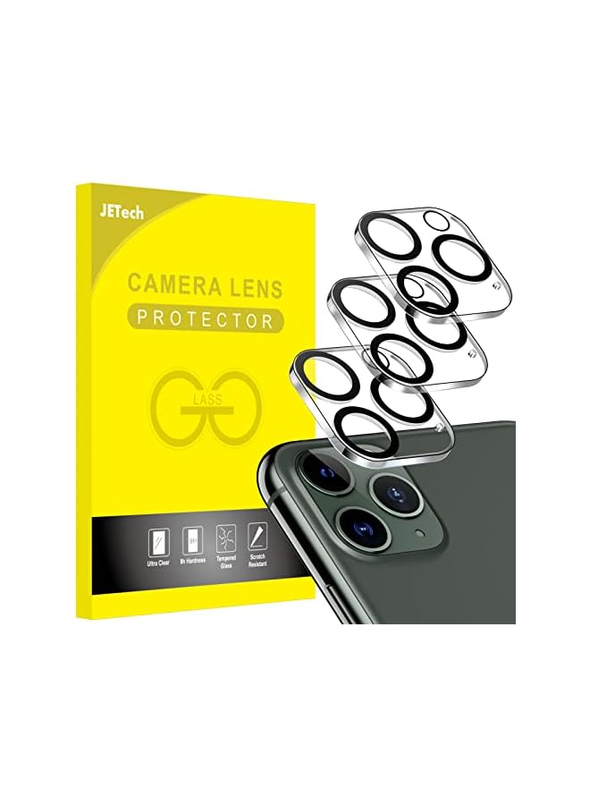 Jetech حامي عدسة الكاميرا من JETech لجهاز iPhone 11 Pro Max 6.5 بوصة و iPhone 11 Pro 5.8 بوصة، زجاج مقسى 9H، شفاف عالي الدقة، مضاد للخدش، متوافق مع الجرابات، لا يؤثر على الصور الليلية، عبوة 3 قطع - Image 1