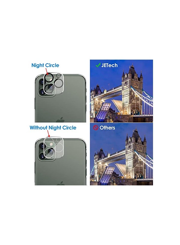 Jetech حامي عدسة الكاميرا من JETech لجهاز iPhone 11 Pro Max 6.5 بوصة و iPhone 11 Pro 5.8 بوصة، زجاج مقسى 9H، شفاف عالي الدقة، مضاد للخدش، متوافق مع الجرابات، لا يؤثر على الصور الليلية، عبوة 3 قطع - Image 4