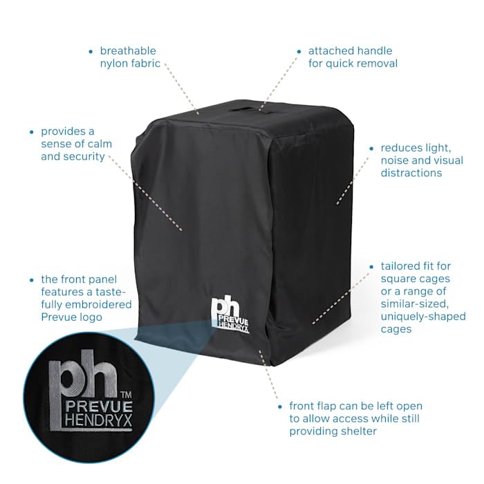 PH Prevue Hendryx Prevue Hendryx Pet Products Universal Bird Cage Cover, Medium, Black - Image 5