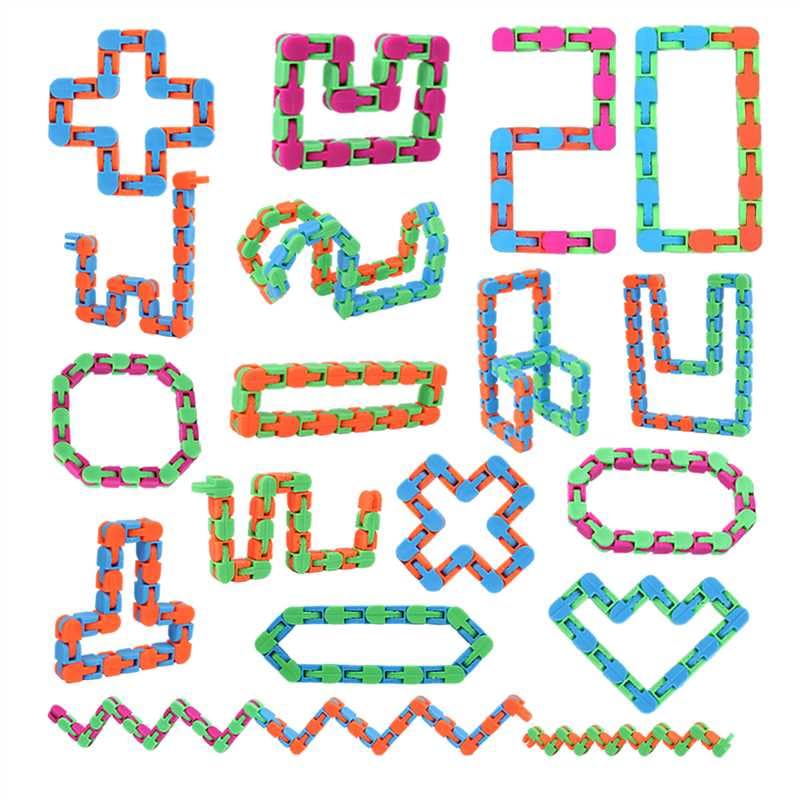 Vanblue 20Pcs Fidget Wacky Tracks Toys Bulks Snap Fidgets Snake Click Toys Valentines Day Gifts for Kids Travel Birthday Easter Goodie Bag Stuffers Classroom Prizes Sunday School Autism Stress Relief Adults - Image 1