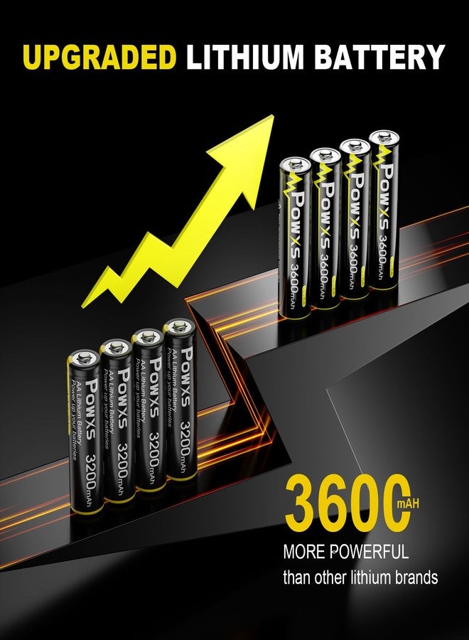 بطاريات ليثيوم POWXS AA، عبوة من 24 بطارية، 1.5 فولت، 3600 مللي أمبير، تدوم طويلاً للغاية - عمر تخزين يصل إلى 25 عامًا، صديقة للبيئة، آمنة، مانعة للتسرب، غير قابلة لإعادة الشحن - Image 2