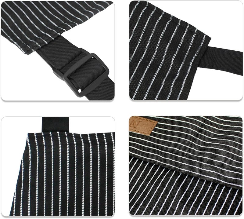 NLUS 2 Pack Kitchen Cooking Aprons, Adjustable Bib Soft Chef Apron with 2 Pockets for Men Women - Image 5