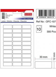 TANEX OFC-107 12x30 Mm White Office Label 10 pages 