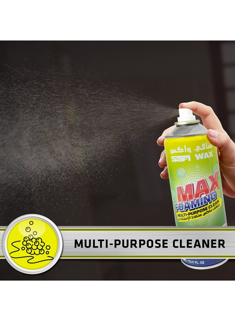 Combo - Buy 3PCS SAFI WAX SFW 115 Max Foam Multi Purpose Foam Cleaner 450ml Foaming Cleaner For Car & Home