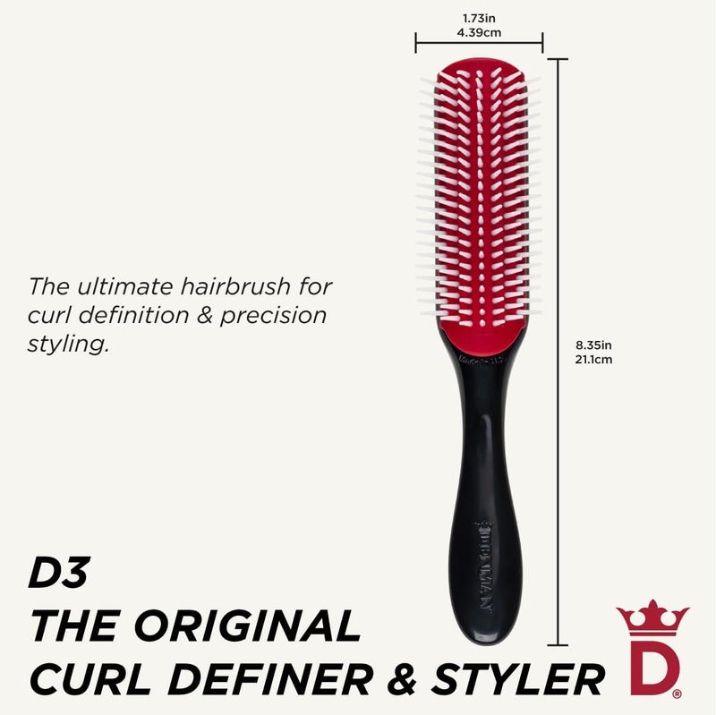Denman Classic Styling Brush D3 - 7 Rows Hair Brush for Blow-Drying, Detangling, and Defining Curls - Image 2