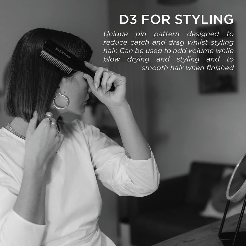 Denman Classic Styling Brush D3 - 7 Rows Hair Brush for Blow-Drying, Detangling, and Defining Curls - Image 4