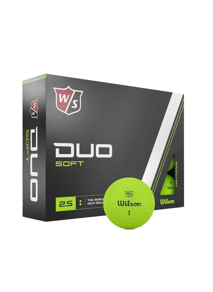 Wilson Duo Soft Green 12 Golf Balls  - Image 1