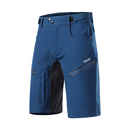 ARSUXEO Mens Bike Shorts,Cycling Shorts,Mountain Bike Shorts MTB Shorts Loose Fit with Moisture-Wicking Waistband Dark Blue Size Medium - Image 1