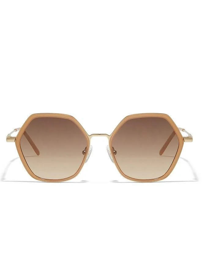 30Sundays 30Sundays EQUINOX,Women Sunglasses, Geometric Sunglasses, UV Protection: UV400 (Beige,Brown)