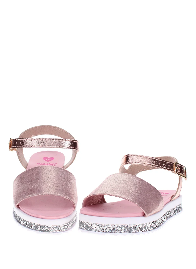موليكينها Molekinha Pre Teen Girls Sandals With Back Strap Gold | Made In Brazil