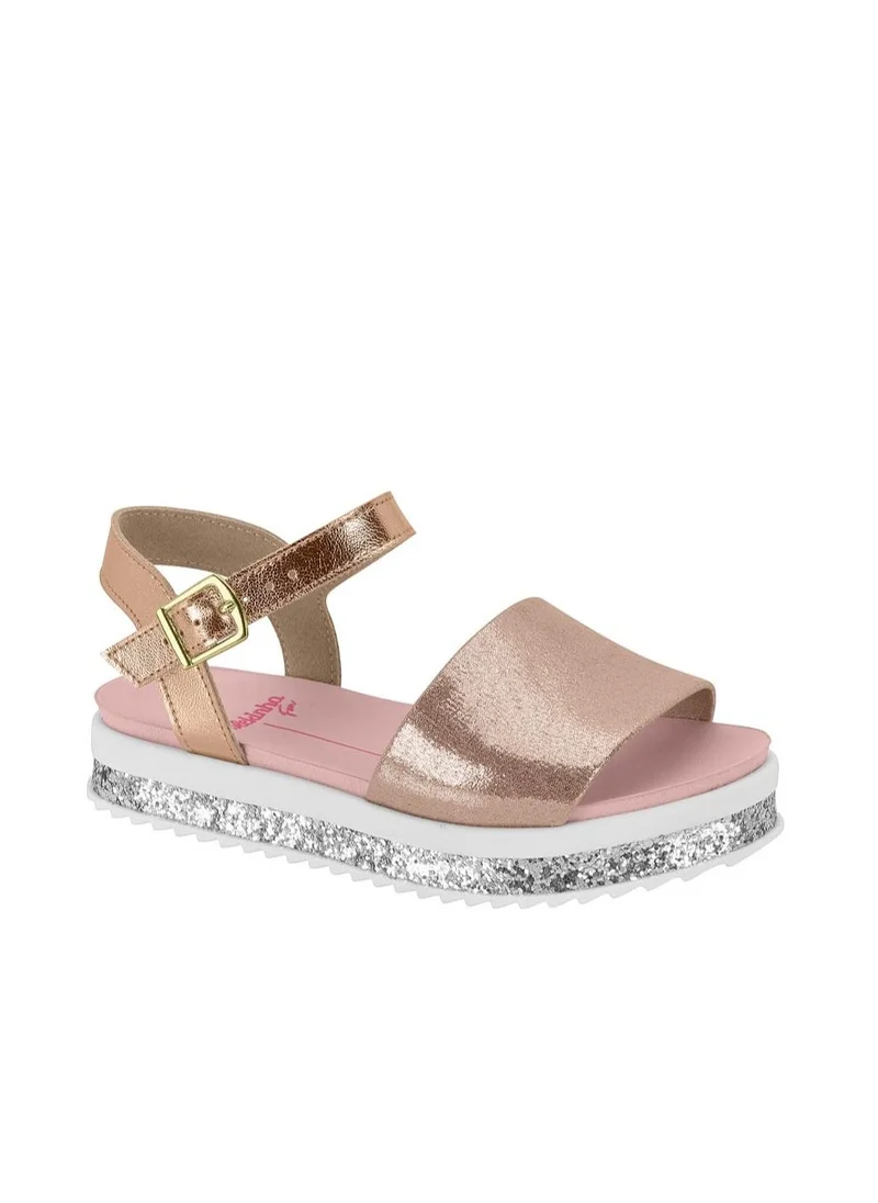 موليكينها Molekinha Pre Teen Girls Sandals With Back Strap Gold | Made In Brazil