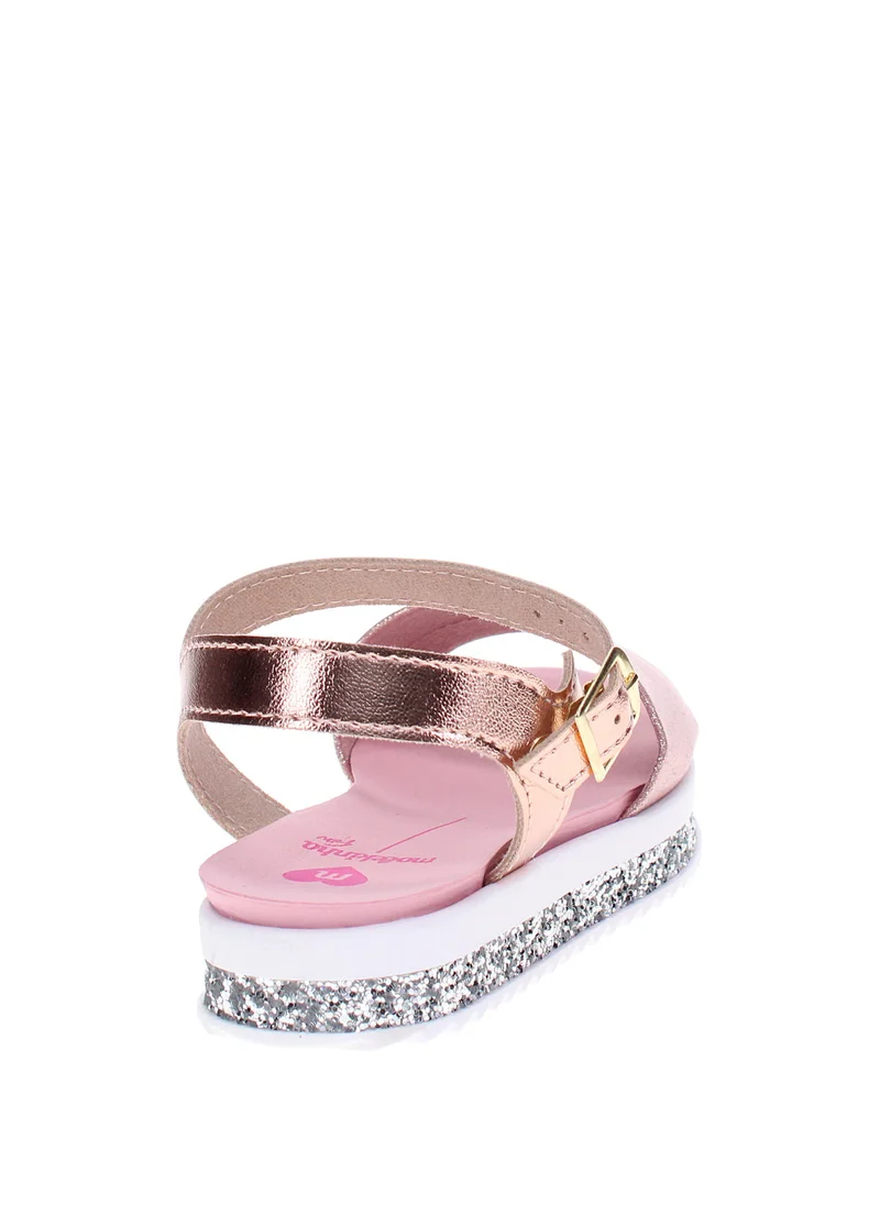 موليكينها Molekinha Pre Teen Girls Sandals With Back Strap Gold | Made In Brazil