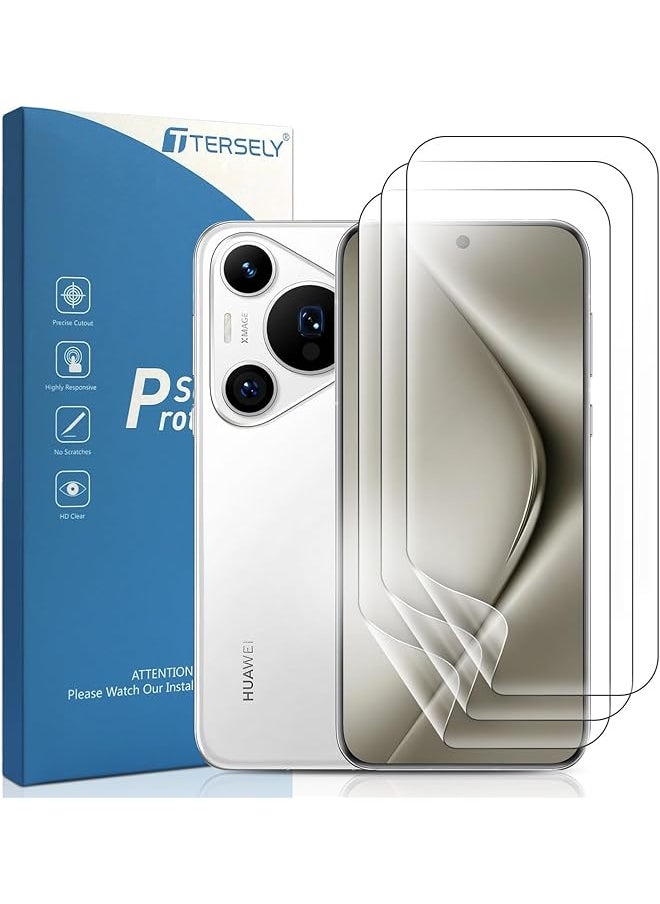 erorex - 【3 Pack】 Screen Protector For Huawei P70 Pro Support Fingerprint Unlock Full Cover Hydrogel Aqua Screen Protector Curved For Huawei P70 Pro - Image 1