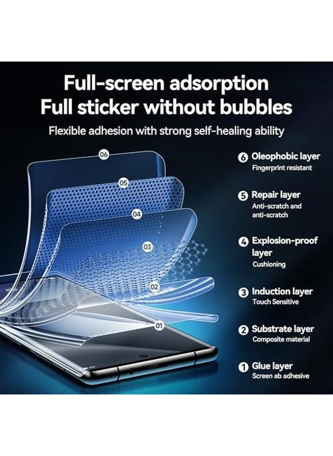 erorex - 【3 Pack】 Screen Protector For Huawei P70 Pro Support Fingerprint Unlock Full Cover Hydrogel Aqua Screen Protector Curved For Huawei P70 Pro - Image 1