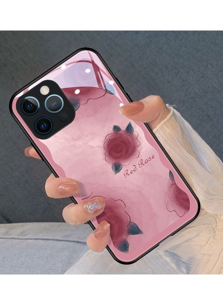 Loquat Back Cover Printed Glass Protective Mobile Phone Case for iPhone