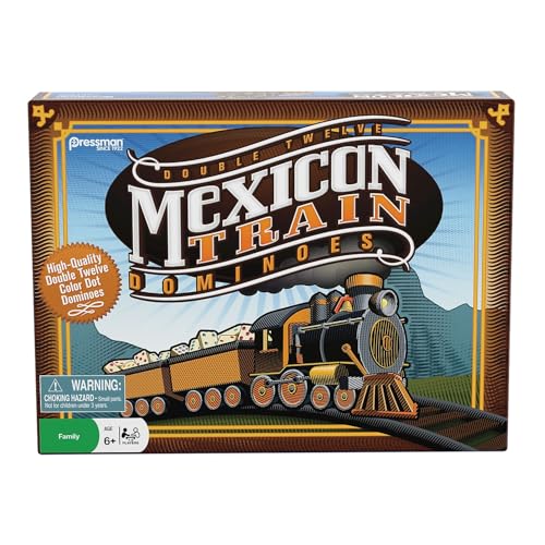 Pressman Mexican Train Dominoes - Beautiful Color Dot Double 12 Dominoes Set - Includes Train Markers and Hub by Pressman Multi Color, 5" - Image 2