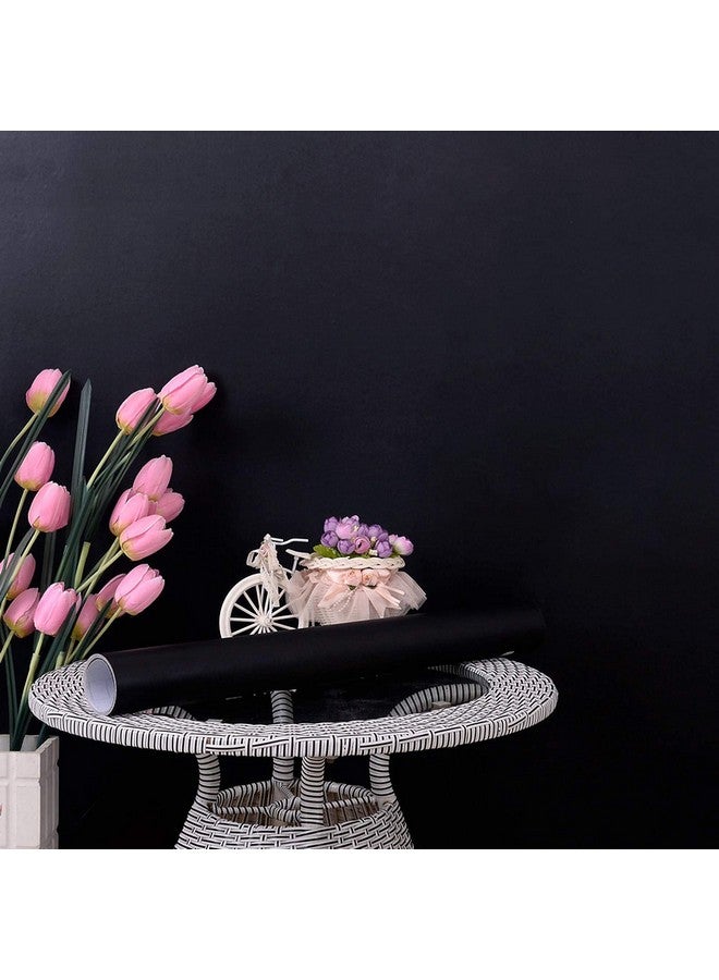 Wolpin Wall Stickers Wallpaper Solid Colour (45 c m x 10m) Home Renovation DIY Project, Gift Wrapper, Furniture, Fridge, Refrigerator, Kitchen Cupboard, Cabinets, Black - Image 4