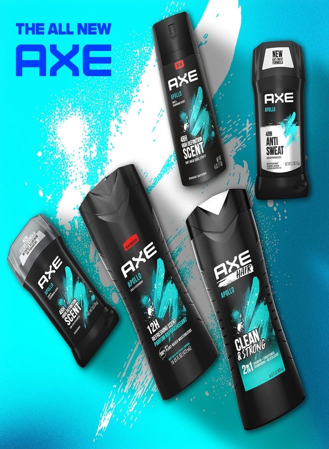 AXE Body Wash Apollo 4 Count for Long Lasting Freshness Sage & Cedarwood Men's Body Wash with Odor-Busting Prebiotics 16 oz - Image 5