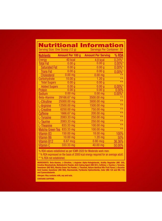GNC GNC Pro Performance Pre-Workout | 360 gm | 30 Servings | Boosts Energy & Endurance | Improves Focus | Revs Up Recovery | 1.5g L-Arginine | 3.5g Beta-Alanine | 0.2g Caffeine | Fruit Punch  - Image 5
