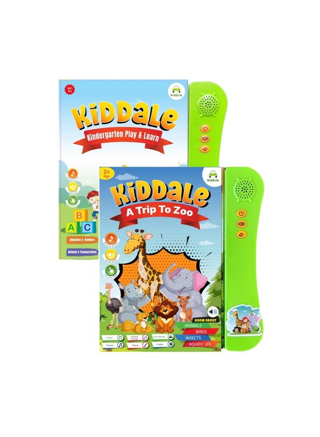 Kiddale Pack of 2 Musical Interactive Children Sound Books: ABC, 123 Learning & Trip to Zoo|Ideal Gift for 3+ Years Baby|E Learning Book|Smart Intelligent Activity Books|Nursery Rhymes|Talking Book - Image 2