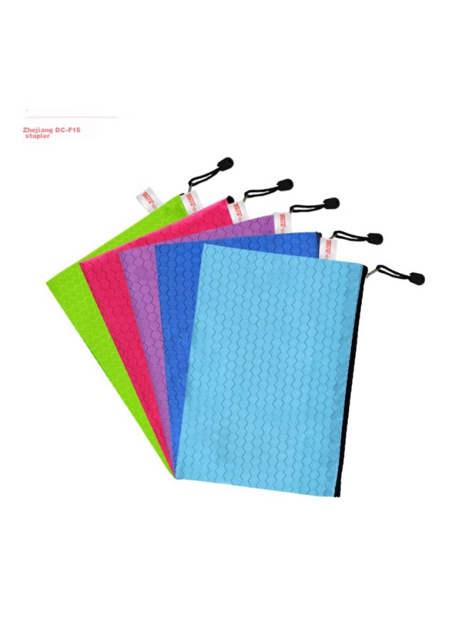 Trnfa Tn-2001 Soccer Pattern Doent Folder/zipped Storage Bag, 5-pack Waterproof Side-edge Bag/colorful File Folder Office Stationery Bag - Image 1