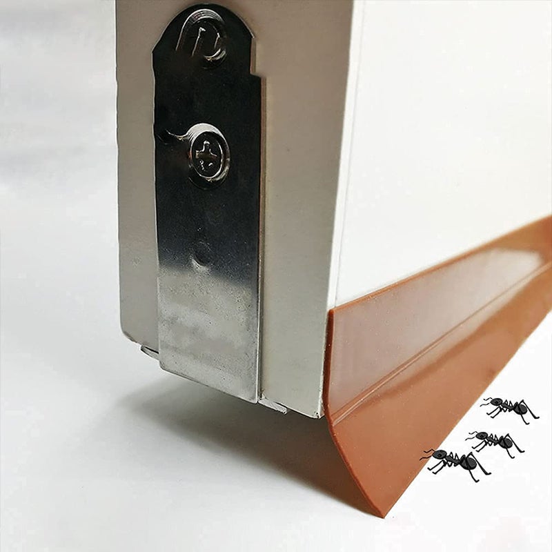 Roxbury Anti Closing Door Gap SelfAdhesive Silicone Rubber Strip for Seal Bugs StopperL100Cm W45mmBrown 2 PCS - Image 3