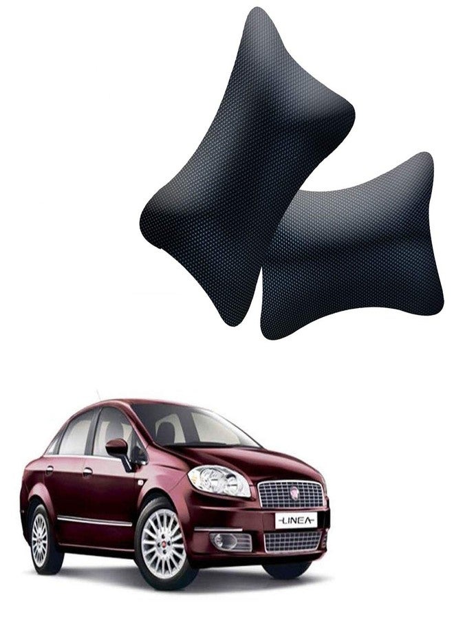 NikrokZ Classy and Soft Dotted Design Car Neck Rest Pillow in Black for Linea_969 - Image 1