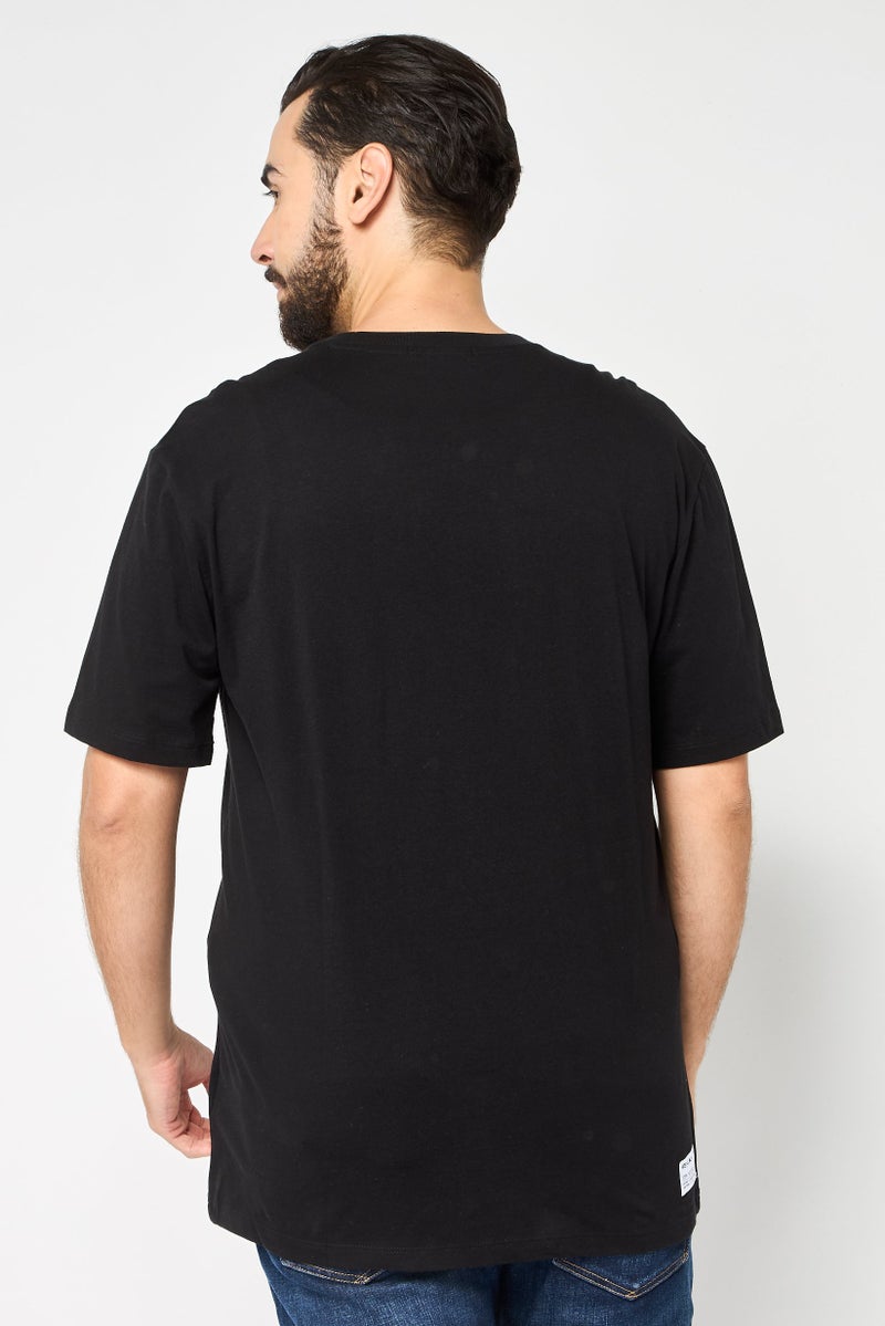 Replay Men Crew Neck Short Sleeve Brand Logo T-shirt, Black - Image 4