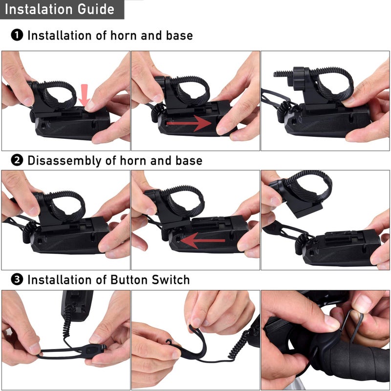 DAWAY DAWAY A14 110dB Electric Bike Horn - 5 Sound Modes, Loud Bicycle Handlebar Alarm Bell with Free Screwdriver, Ideal Gift for Kids & Adults - Safe & Easy Cycling Alert  - Image 3