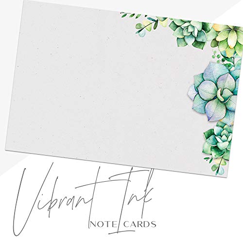 Dashleigh Succulents Note Cards, Set of 48, Stunning Watercolor Greenery Motif for Nature Lovers (4x6 in - Rectangle) - Image 4