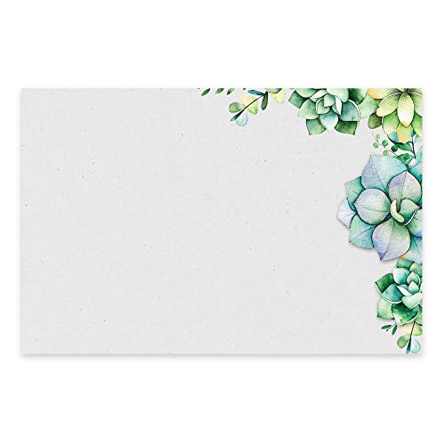 Dashleigh Succulents Note Cards, Set of 48, Stunning Watercolor Greenery Motif for Nature Lovers (4x6 in - Rectangle) - Image 1