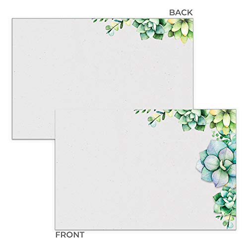 Dashleigh Succulents Note Cards, Set of 48, Stunning Watercolor Greenery Motif for Nature Lovers (4x6 in - Rectangle) - Image 3