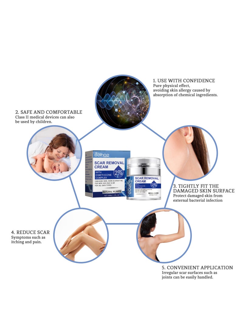 إيلهو كريم إزالة الندبات بمركب دايميثيكون 2% تأثير سريع لحرق الحمل الجديد والقديم وندبات العمليات لإصلاح الجلد التالف وتغذيته وتفتيحه 50 مل - Image 5