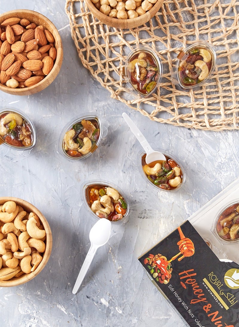 Al Malaky Royal Natural Sidr Honey With Fresh Nuts And Spoon - 6 Pieces - Image 3