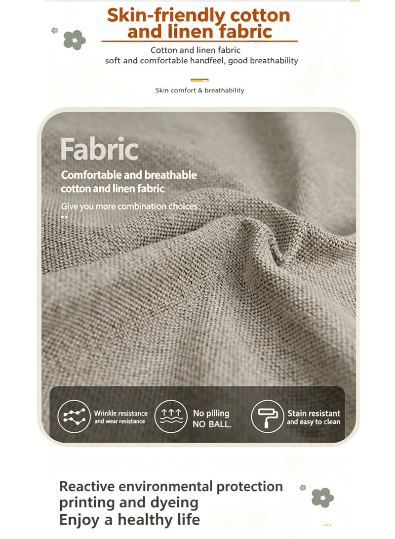 20pcs Linen Cotton Splicing Interlocking Floor Mat Tiles, White & Gray, 30x30x0.6 cm - Image 4
