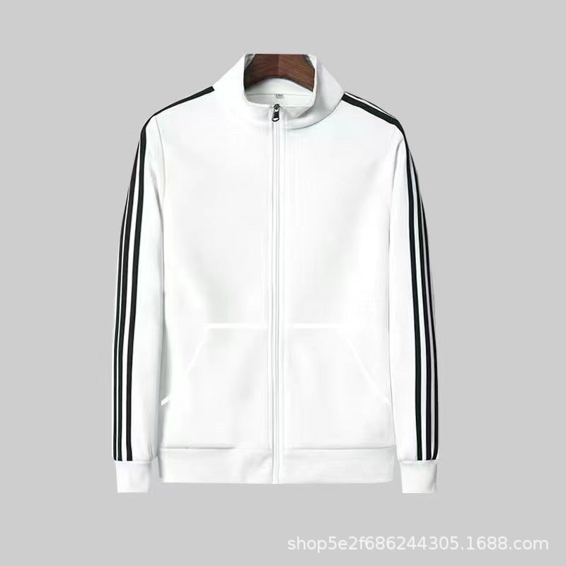 Casual Sports suit Men's Spring and Autumn Long-sleeved Cardigan Sweater Handsome Three-pole College Loose Two-piece Set for Couples - Image 1