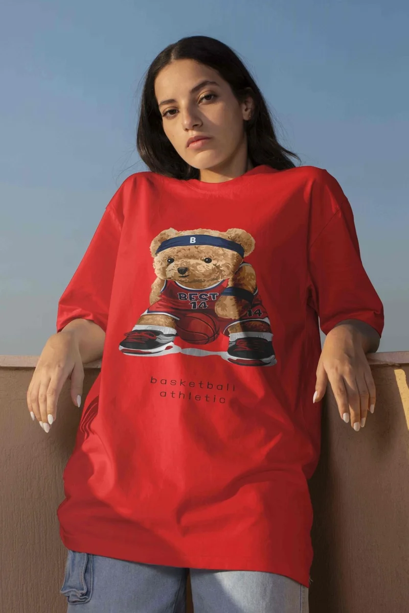 دوغ فش Printed Orange Oversize Unisex Tshirt