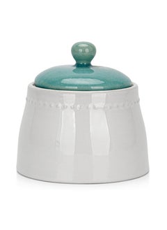 Fissman Sugar Pot, Ceramic Azure Celine Series, Sweetener Dispenser For Tea and Coffee, Durable, Storage Tank For Salt, Pepper And Spices, Seasoning Pot For Kitchen 450ml  - Image 1