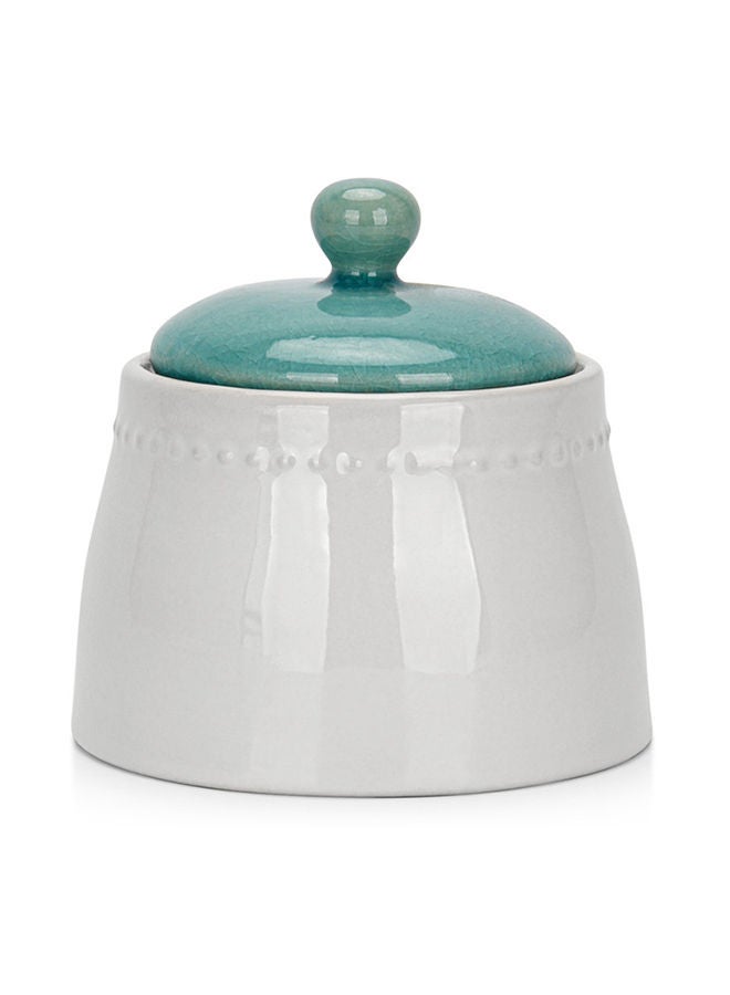 Fissman وعاء سكر، سيراميك أزور سلسلة سيلين، موزع محلي للتحلية للشاي والقهوة، متين، خزان تخزين للملح والفلفل والتوابل، وعاء توابل للمطبخ 450 مل - Image 1