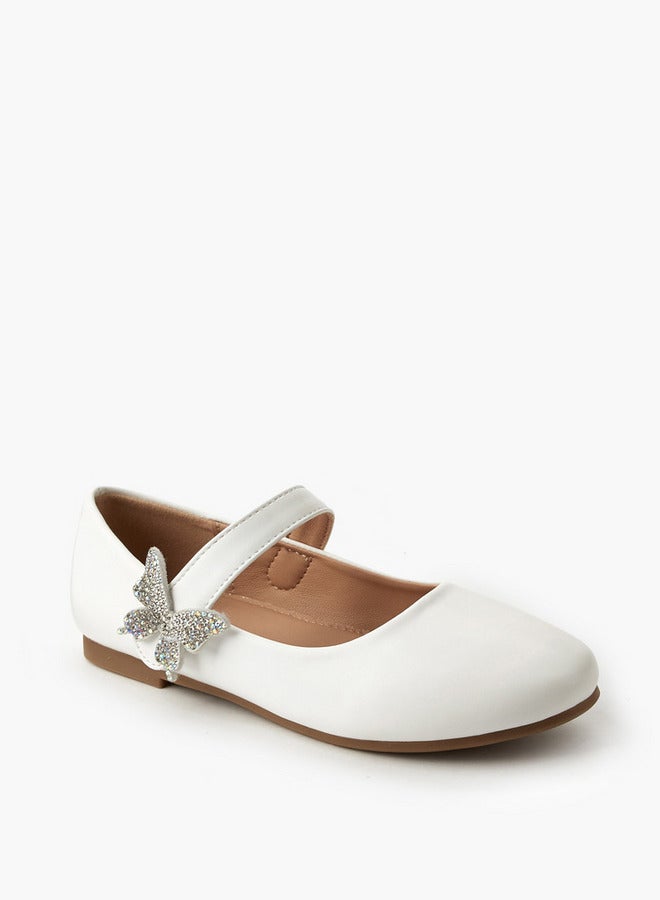 Flora Bella By Shoexpress Girls Butterfly Accent Ballerina Shoes - Image 1