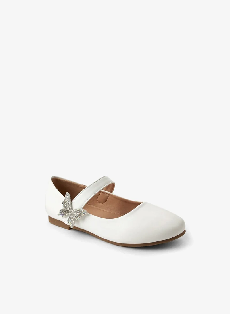 Flora Bella By Shoexpress Girls Butterfly Accent Ballerina Shoes