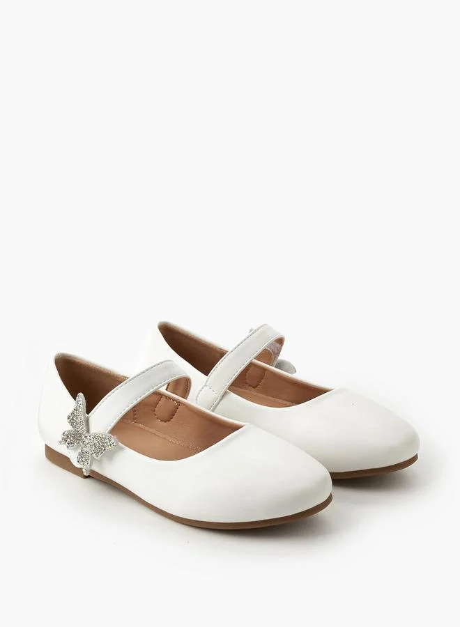 Flora Bella By Shoexpress Girls Butterfly Accent Ballerina Shoes