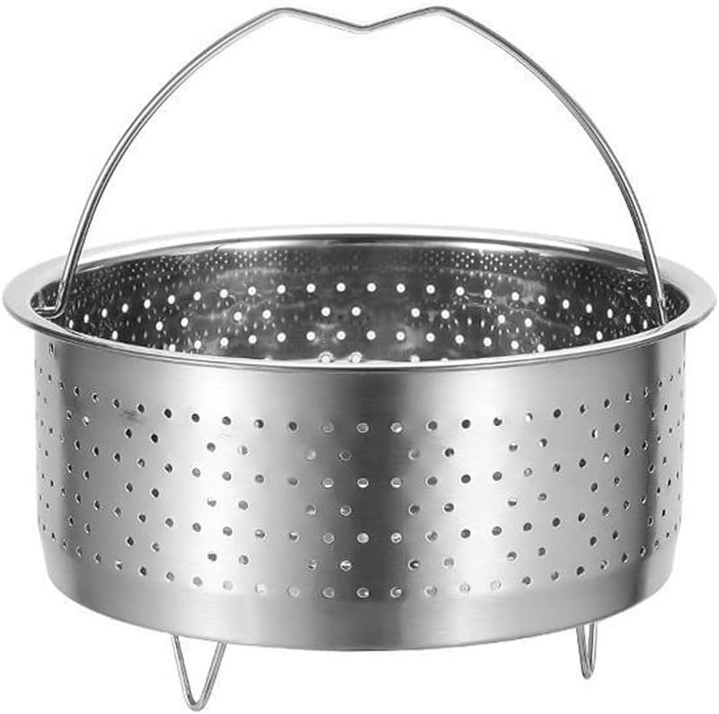 HEVASNEK Steel Steaming Basket, Food Steaming Basket for Cooking with Handle Vegetables Fruit Colander Full Handle for Easy Use (Outer Dia.20cm/7.8") - Image 1