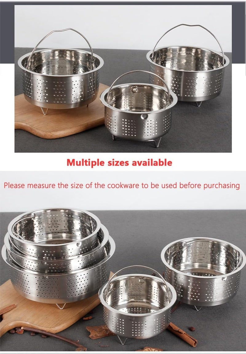 HEVASNEK Steel Steaming Basket, Food Steaming Basket for Cooking with Handle Vegetables Fruit Colander Full Handle for Easy Use (Outer Dia.20cm/7.8") - Image 5