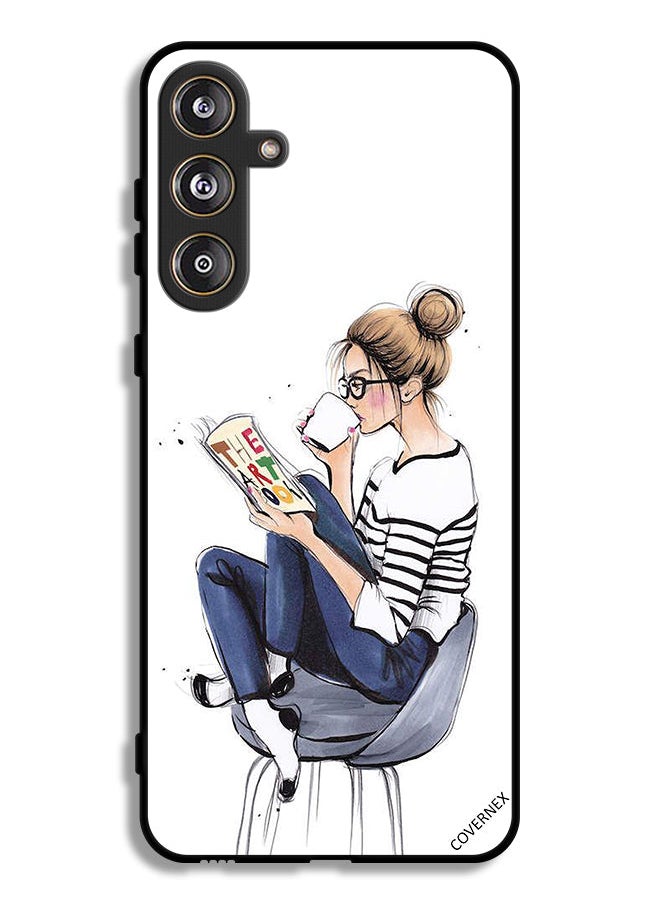 Covernex غطاء واقي لجهاز سامسونج جالكسي M55 5G لقراءة كتاب الفن  - Image 1