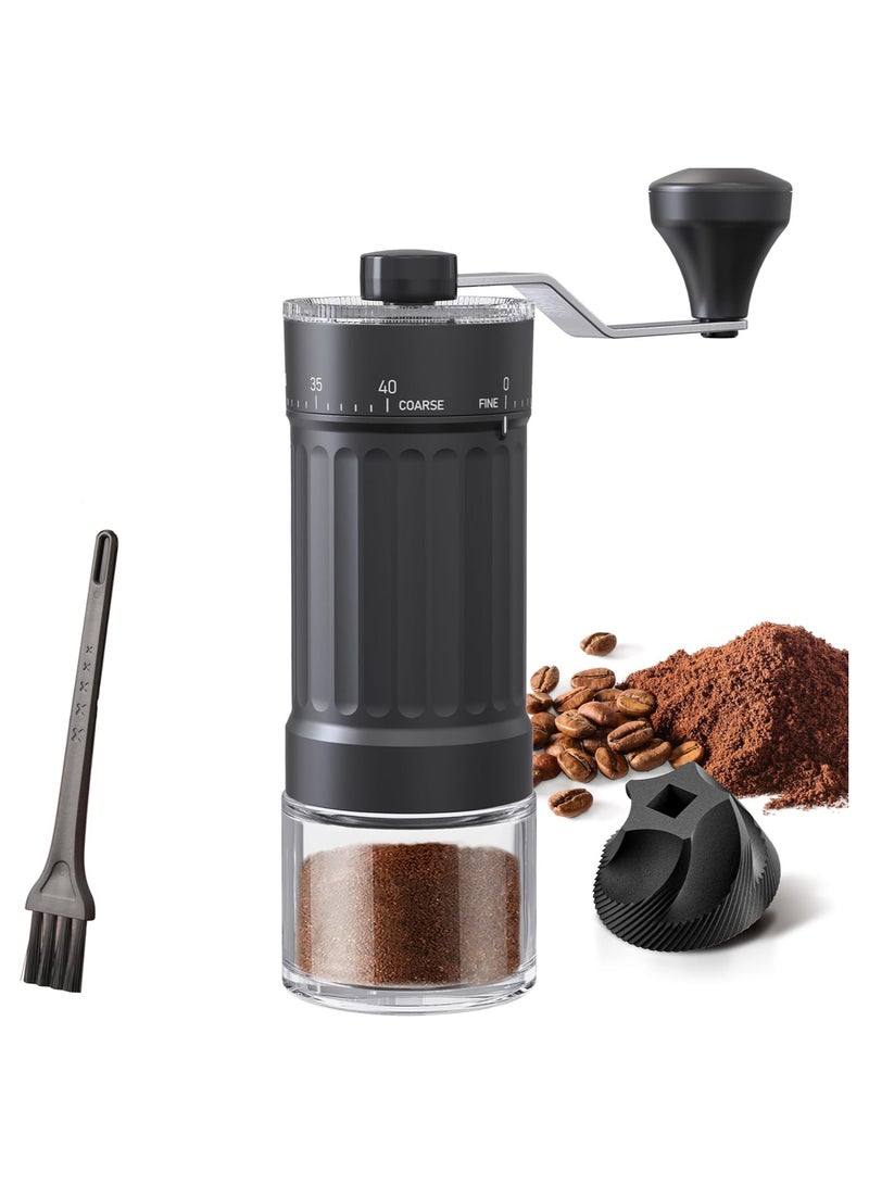 فولانري مطحنة قهوة يدوية محمولة مع 40 إعدادًا قابلًا للتعديل، سعة 25 جرامًا لصب قهوة الإسبريسو الفرنسية للسفر والتخييم والمكتب والإسبريسو والصب وما إلى ذلك (قطع سيراميك) - Image 1