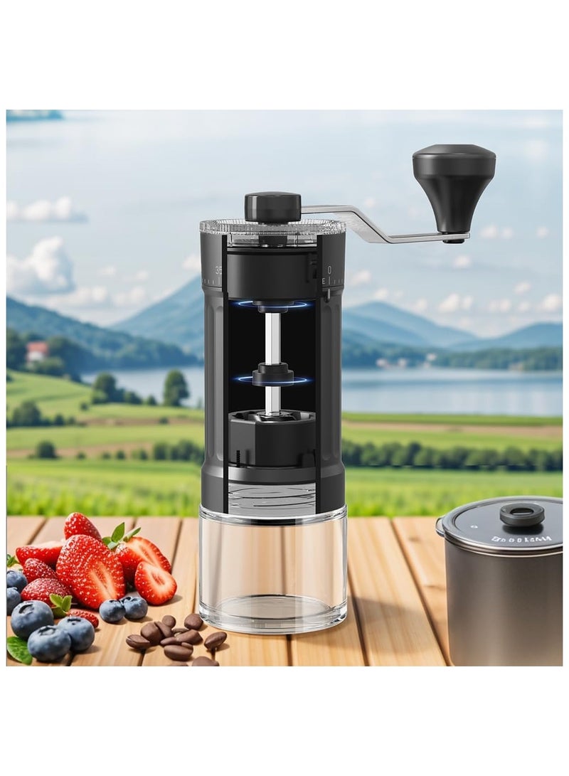 فولانري مطحنة قهوة يدوية محمولة مع 40 إعدادًا قابلًا للتعديل، سعة 25 جرامًا لصب قهوة الإسبريسو الفرنسية للسفر والتخييم والمكتب والإسبريسو والصب وما إلى ذلك (قطع سيراميك) - Image 5